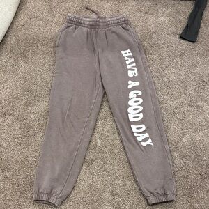Women’s Gray Sweatpants with White Print